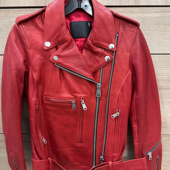R13 Jackets & Blazers - 🔥🔥 R13 Red Leather Moto Jacket